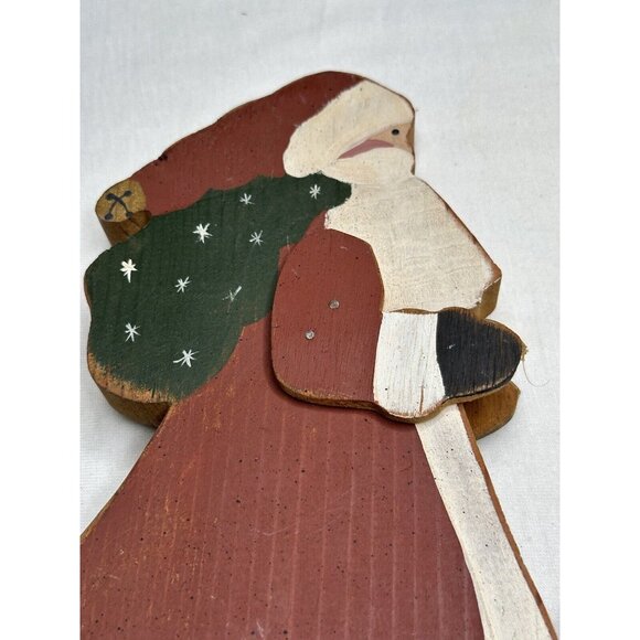 Handmade Handpainted Wooden Double Sided Rocking Santa 10.25" Tall  Holiday Gift - Picture 4 of 7